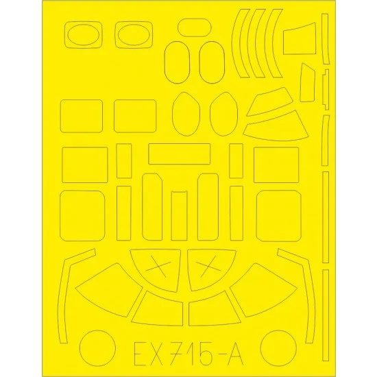 Eduard EX715 1/48 North American B-25D Mitchell TFace Paint Masking for Revell kits