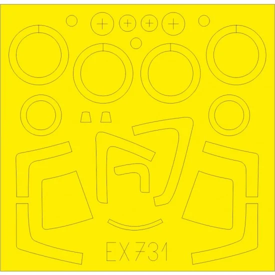 Eduard EX731 1/48 Sukhoi Su-27S Paint Masking Sheets for Kitty Hawk kits