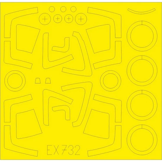 Eduard EX732 1/48 Sukhoi Su-27S TFace Paint Masking Sheets for Kitty Hawk kits