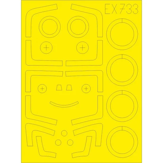 Eduard EX733 1/48 Sukhoi Su-27UB Paint Masking Sheets for Kitty Hawk kits