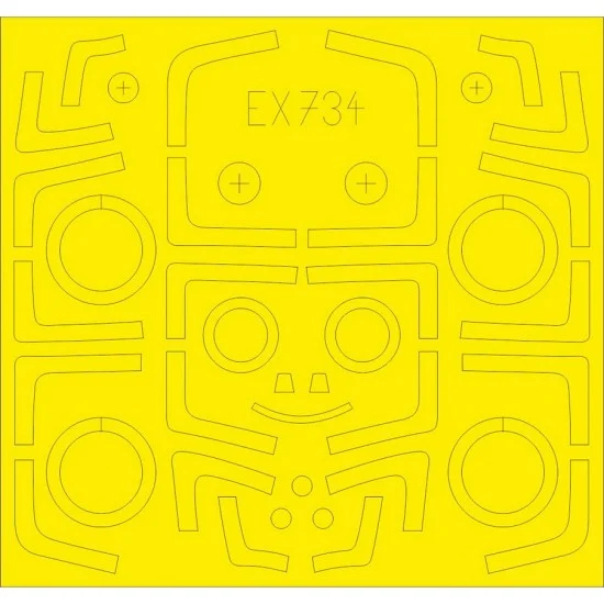 Eduard EX734 1/48 Sukhoi Su-27UB TFace Paint Masking Sheets for Kitty Hawk kits