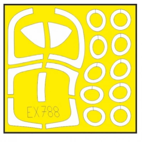 Eduard EX788 1/48 IA-58A Pucara Paint Masking for Kinetic kits