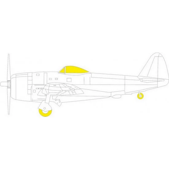 Eduard EX882 1/48 Republic P-47D Thunderbolt Bubbletop Tface Paint Masking for Tamiya kits