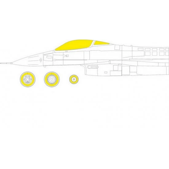Eduard EX920 1/48 F-16C Fighting Falcon Block 25/42 Tface Masking for Kinetic kits