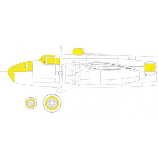 Eduard EX925 1/48 B-25J Mitchell Glazed Nose Masking for HK Model kits