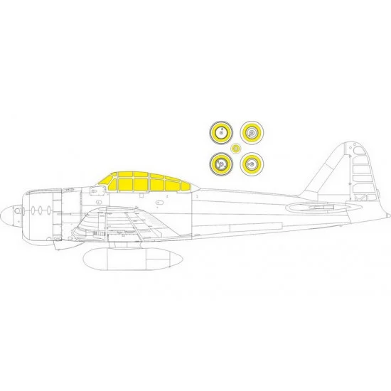Eduard EX951 1/48 Mitsubishi A6M2 Zero Type 21 Weekend Paint Masking for Eduard kits - Model Planes