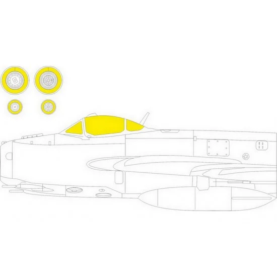 Eduard EX958 1/48 Mikoyan-Gurevich MiG-17F Paint Masks for Ammo by Mig Jimenez kits