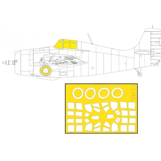 Eduard EX965 1/48 Grumman FM-2 Wildcat TFace Masks for Eduard kits