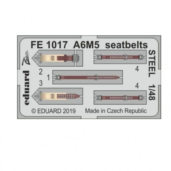 Eduard FE1017 1/48 Mitsubishi A6M5 Zero Seatbelts Steel for Tamiya kits - Model Planes
