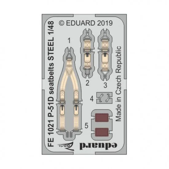 Eduard FE1021 1/48 North American P-51D Mustang Seatbelts Detail Set for Eduard kits