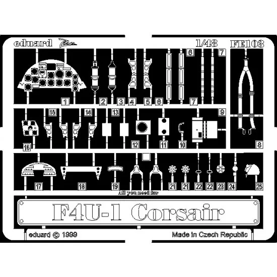 Eduard FE103 Photoetch for 1/48 Vought F4U-1 Corsair for Tamiya kit