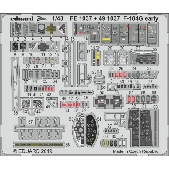 Eduard FE1037 1/48 Lockheed F-104G Starfighter Early Detail set for Kinetic kits