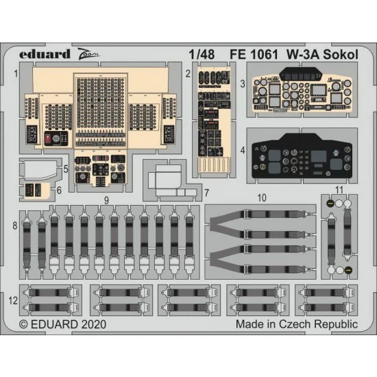 Eduard FE1061 1/48 PZL W-3A Sokol Detail Set for Answer kits