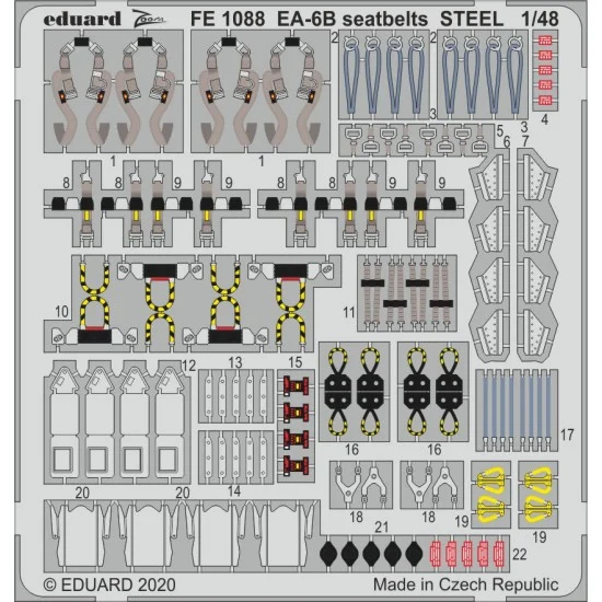 Eduard FE1088 1/48 Northrop Grumman EA-6B Seatbelts Set for Kinetic kits