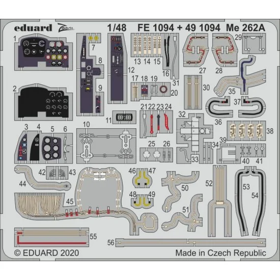 Eduard FE1094 1/48 Messerschmitt Me 262A Detail set for Hobby Boss kits - Model Planes