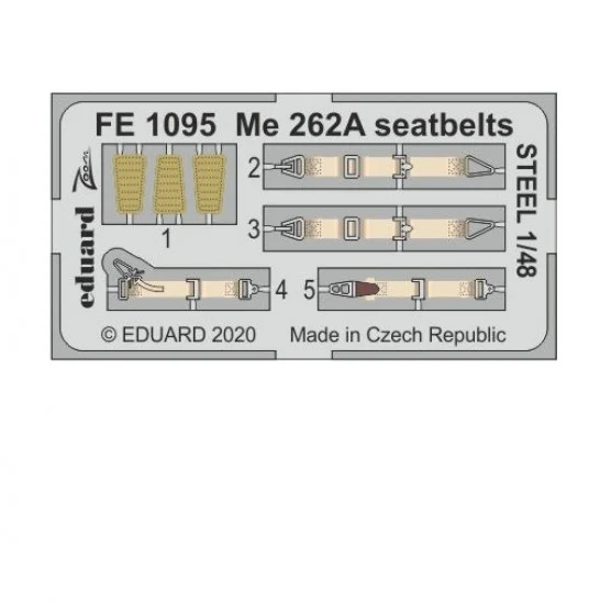 Eduard FE1095 1/48 Messerschmitt Me 262A Seatbelts set for Hobby Boss kits - Model Planes