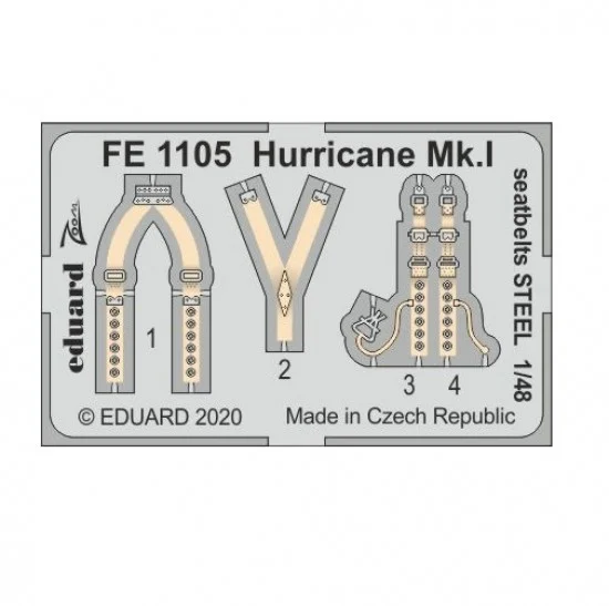 Eduard FE1105 1/48 Hawker Hurricane Mk.I Seatbelts for Airfix kits - Model Planes