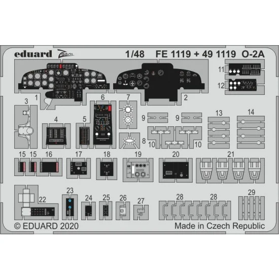 Eduard FE1119 1/48 Cessna O-2A Skymaster Detail Set for ICM kits