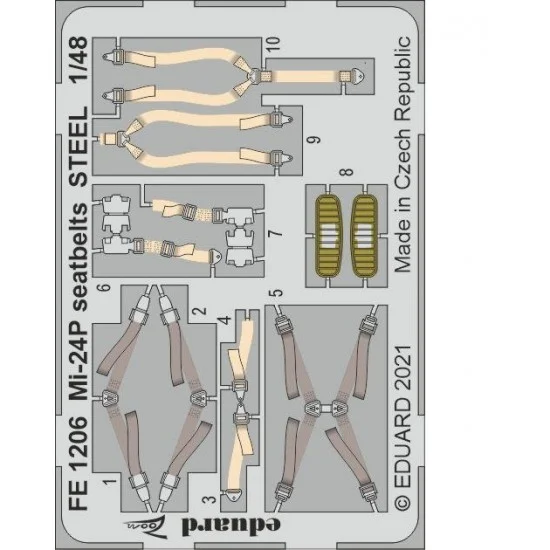 Eduard FE1206 1/48 Mil Mi-24P Hind Seatbelts Detail Set for Zvezda kits
