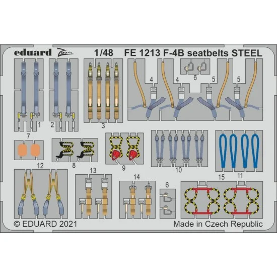 Eduard FE1213 1/48 McDonnell Douglas F-4B Phantom II Seatbelts Detail Set for Tamiya kits