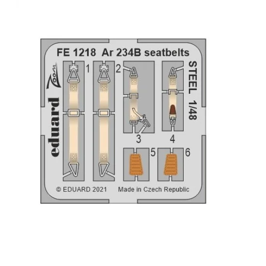 Eduard FE1218 1/48 Arado Ar 234B Seatbelts Detail Set for Hasegawa/Hobby2000 kits - Model Planes