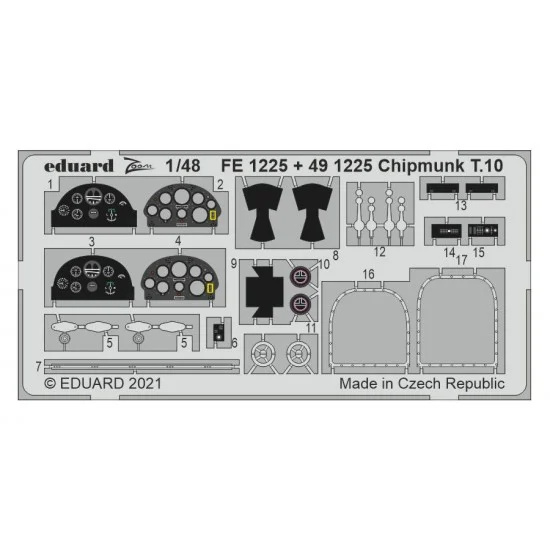Eduard FE1225 1/48 de Havilland Chipmunk T.10 Detail Set for Airfix kits - Model Planes