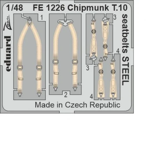 Eduard FE1226 1/48 de Havilland Chipmunk T.10 Seatbelts Detail Set for Airfix kits - Model Planes