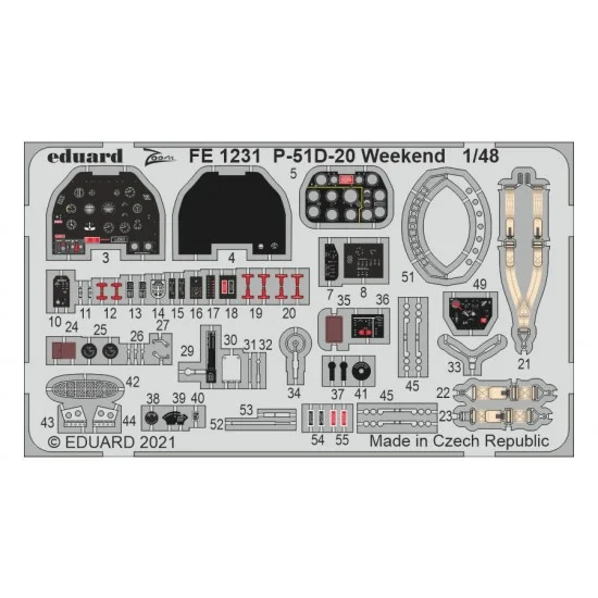 Eduard FE1231 1/48 Boeing P-51D-20 Weekend Edition Detail Set for Eduard kits