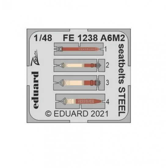 Eduard FE1238 1/48 Mitsubishi A6M2 Zero Seatbelts Detail set for Eduard kits - Model Planes
