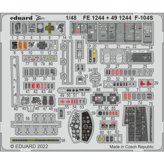 Eduard FE1244 1/48 Aeritalia F-104S Starfighter Detail set for Kinetic kits