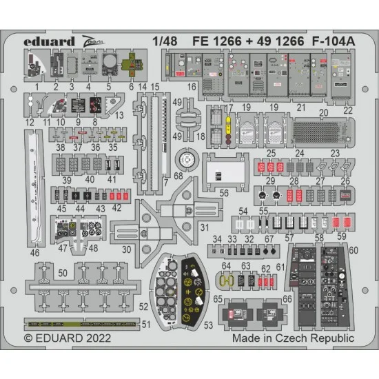 Eduard FE1266 1/48 Lockheed F-104A Starfighter Detail Set for Kinetic kits