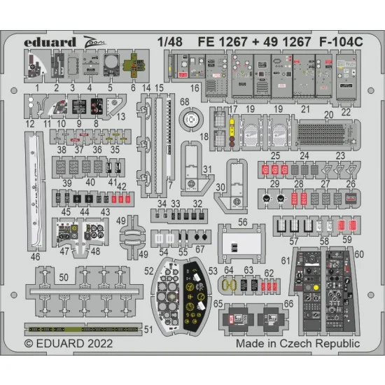 Eduard FE1267 1/48 Lockheed F-104C Starfighter Detail Set for Kinetic kits