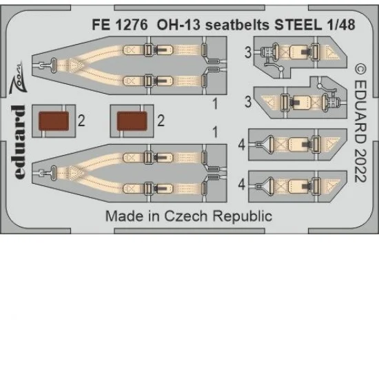 Eduard FE1276 1/48 Bell OH-13 Sioux Seatbelts Detail Set for Italeri kits
