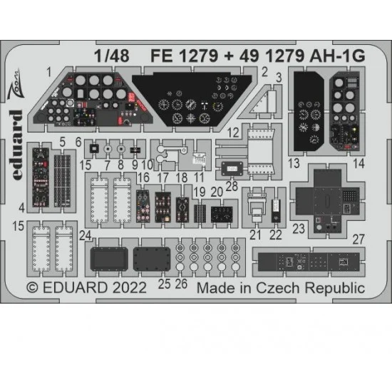 Eduard FE1279 1/48 Bell AH-1G Cobra Detail Set for Special Hobby kits