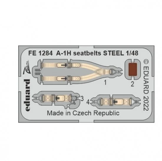 Eduard FE1284 1/48 Douglas A-1H Skyraider Seatbelts Detail Set for Tamiya kits