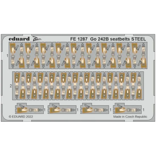 Eduard FE1287 1/48 Gotha Go 242B Seatbelts Detail Set for ICM kits - Model Planes