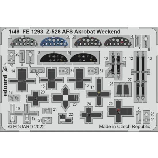 Eduard FE1293 1/48 Zlin Z-526 AFS Akrobat Weekend Detail set for Eduard kits