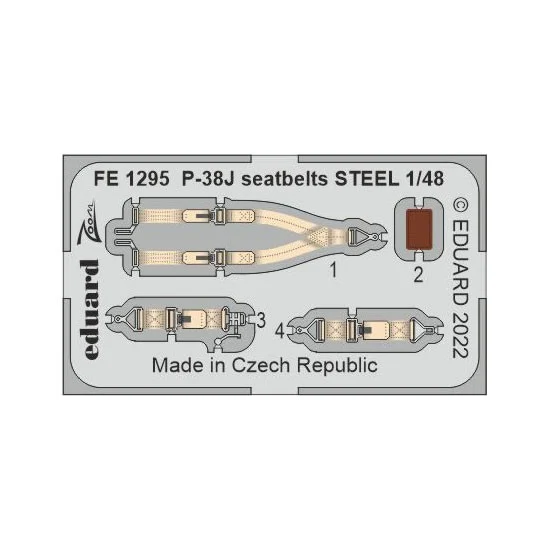 Eduard FE1295 1/48 Lockheed P-38J Lightning Seatbelts for Tamiya kits