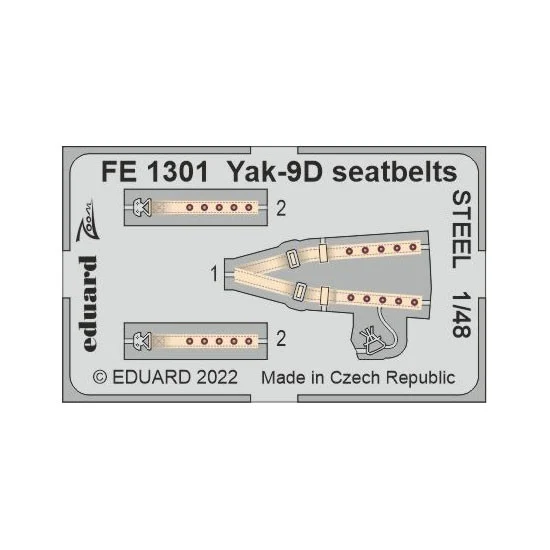 Eduard FE1301 1/48 Yakovlev Yak-9D Seatbelts for Zvezda kits