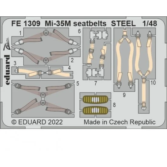 Eduard FE1309 1/48 Mil Mi-35M Attack Helicopter Seatbelts for Zvezda kits