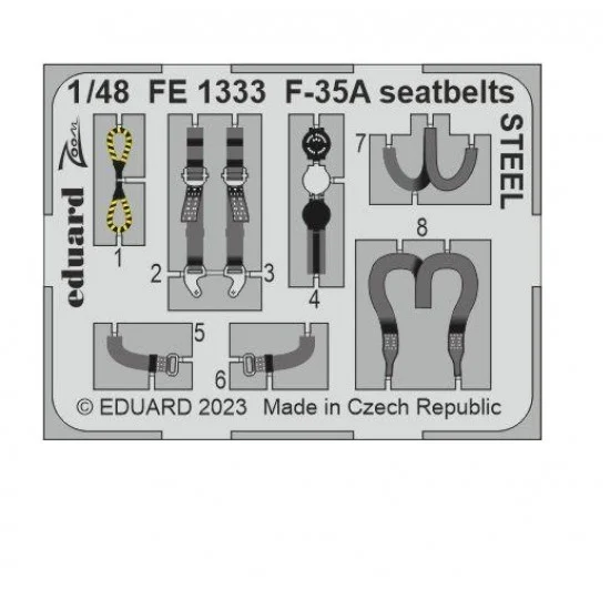 Eduard FE1333 1/48 Lockheed Martin F-35A Lightning II Seatbelts for Tamiya kits