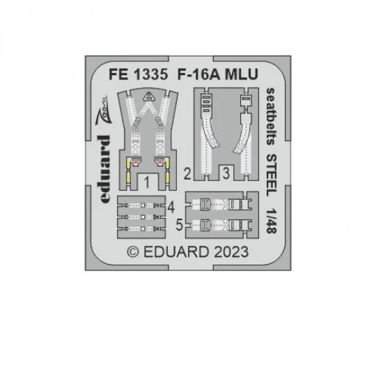 Eduard FE1335 1/48 F-16A MLU Fighting Falcon Seatbelts Set for Kinetic kits
