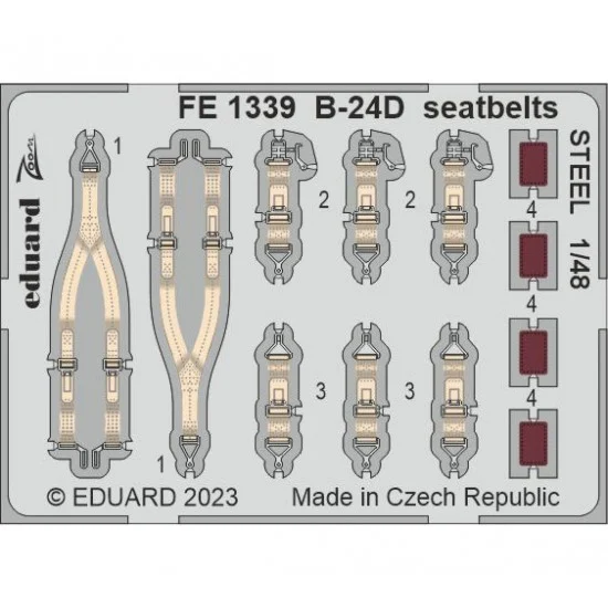 Eduard FE1339 1/48 Consolidated B-24D Liberator Seatbelts Set for Revell kits