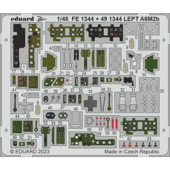 Eduard FE1344 1/48 Mitsubishi A6M2B Zero Detail Parts for Academy kits - Model Planes