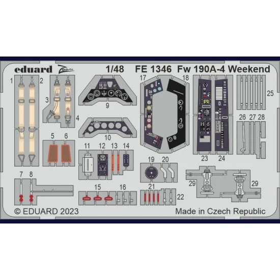Eduard FE1346 1/48 Focke-Wulf Fw 190A-4 Weekend Detail Parts for Eduard kits