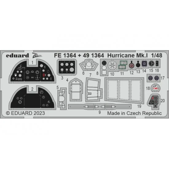 Eduard FE1364 1/48 Hawker Hurricane Mk.I Detail Set for HobbyBoss kits - Model Planes