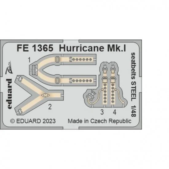 Eduard FE1365 1/48 Hawker Hurricane Mk.I Seatbelts Detail Set for HobbyBoss kits - Model Planes