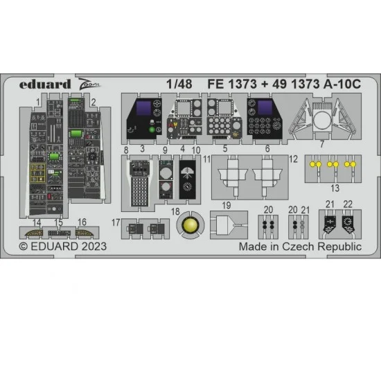 Eduard FE1373 1/48 Fairchild Republic A-10C Thunderbolt II Detail set for Academy kits
