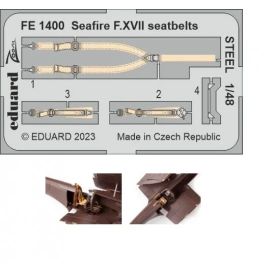Eduard FE1400 1/48 Supermarine Seafire F.XVII Seatbelts for Airfix kits - Model Planes