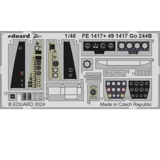 Eduard FE1417 1/48 Gotha Go 244B Detail Parts for ICM kits - Model Planes